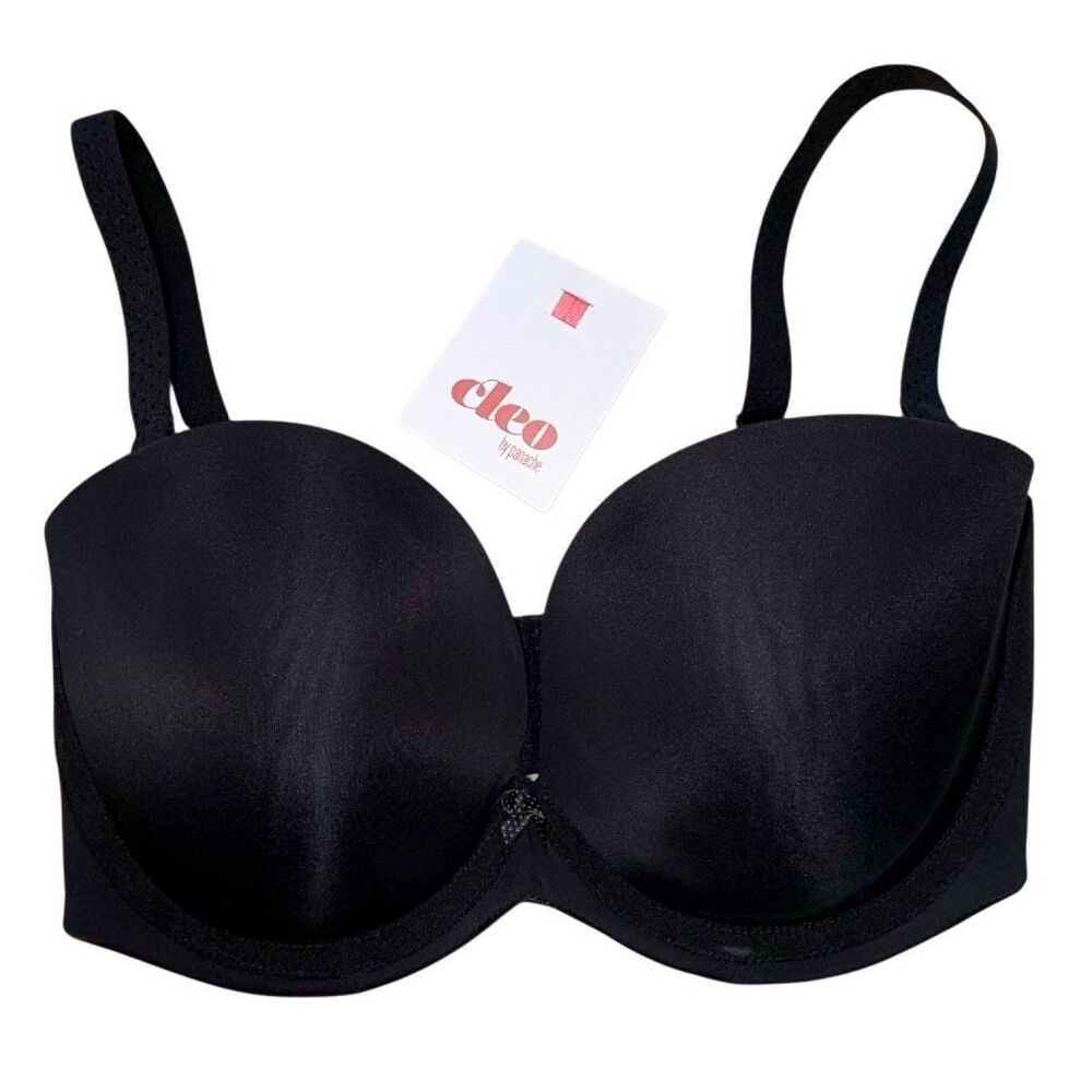 Cleo By Panache NWT Koko Strapless Convertible Bra Black Molded Cup 32F